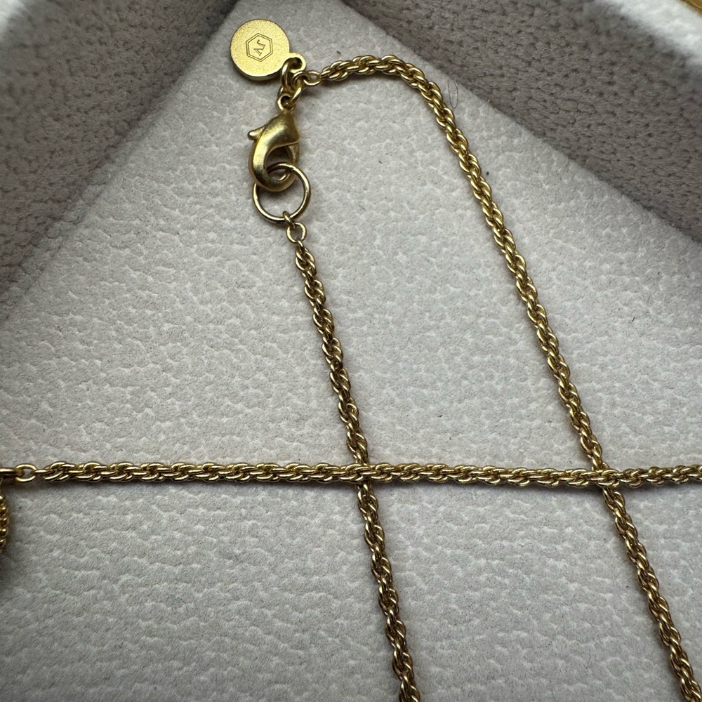 Julie Vos Gold and Black Long Medallion Necklace - Picture 2 of 3